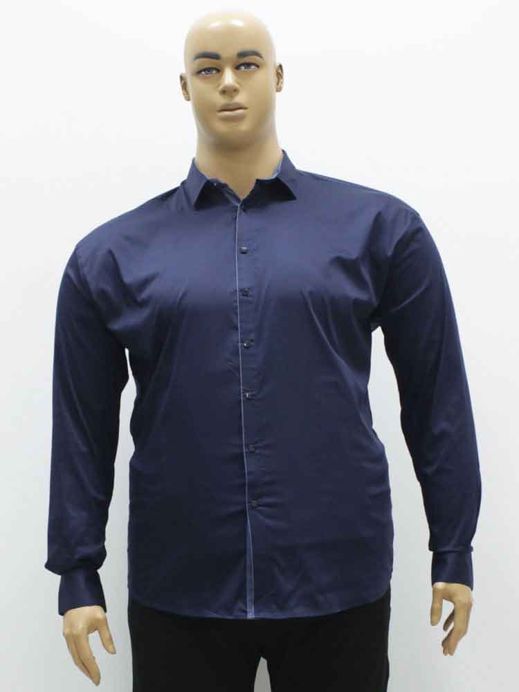 Сорочка (рубашка) мужская из мерсеризованного хлопка стрейчевая на кнопках большого размера. Магазин «Большой Папа», Луганск.