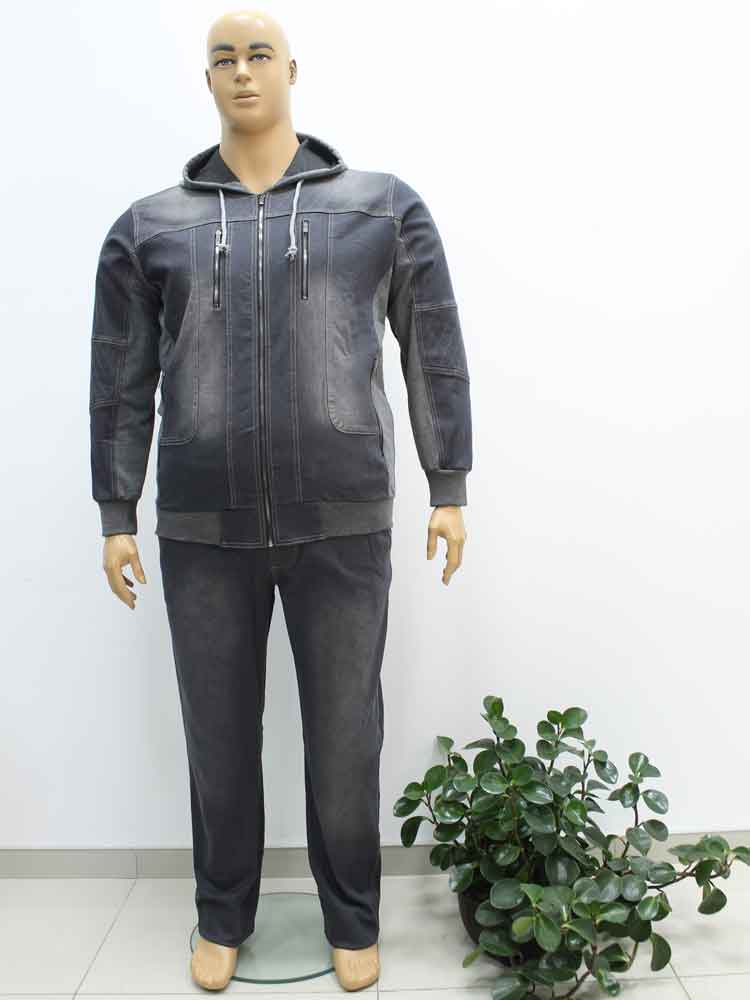 Костюм спортивный мужской джинсовый  комбинированный с трикотажем большого размера. Магазин «Большой Папа», Луганск.