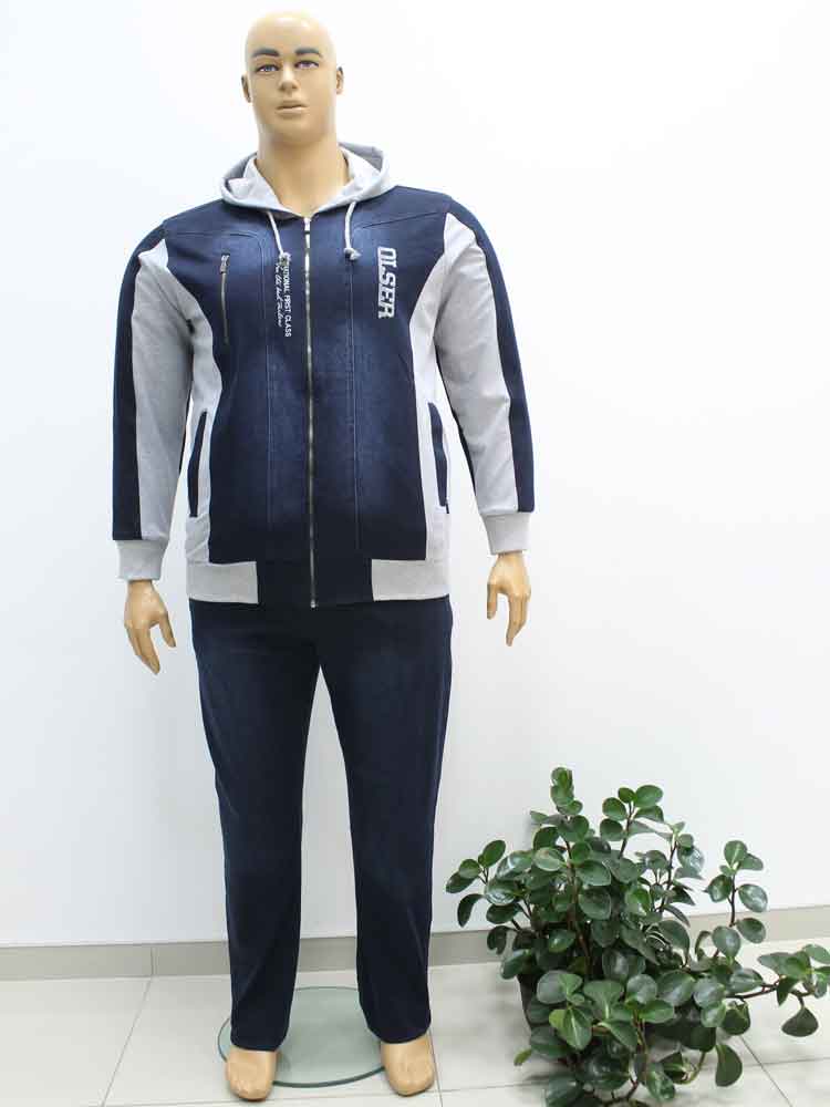 Костюм спортивный мужской джинсовый комбинированный с трикотажем большого размера, 2020. Магазин «Большой Папа», Луганск.