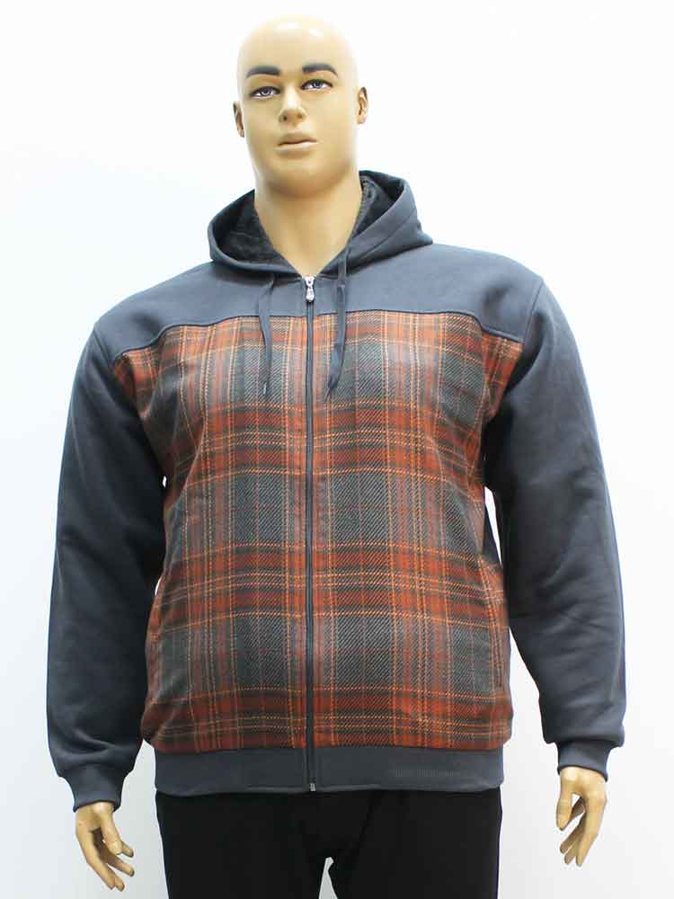 Кофта-куртка мужская комбинированная на подкладке из искусственного меха большого размера, 2020. Магазин «Большой Папа», Луганск.
