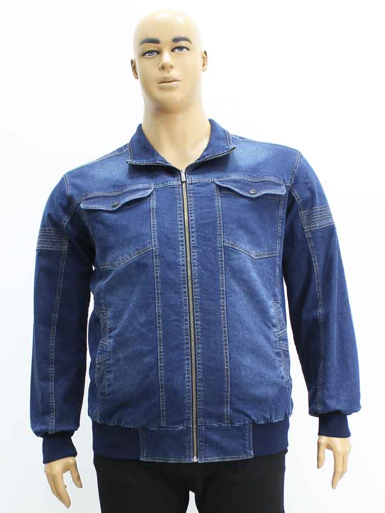Куртка джинсовая мужская на манжете большого размера, 2021. Магазин «Большой Папа», Луганск.