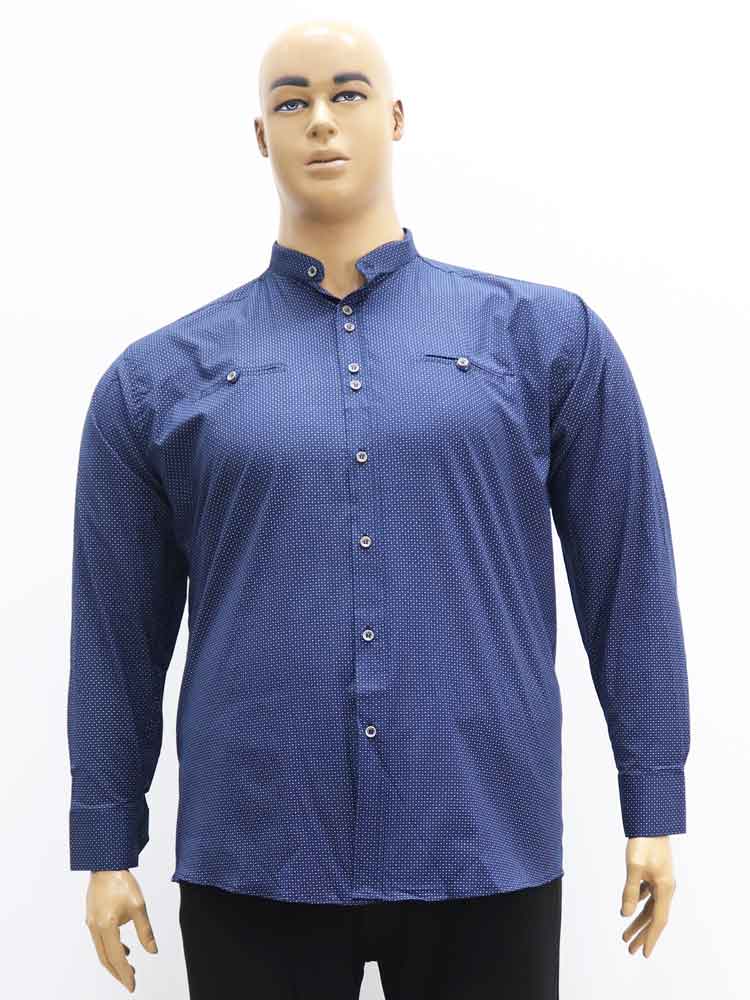 Сорочка (рубашка) мужская из хлопка с эластаном (вортник стойка) большого размера. Магазин «Большой Папа», Луганск.