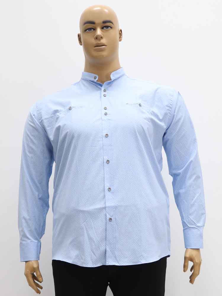 Сорочка (рубашка) мужская из хлопка с эластаном (вортник стойка) большого размера, 2021. Магазин «Большой Папа», Луганск.